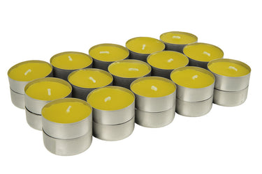 Cofan – Pack 30 Velas Tea Light de Citronela Amarilla | Duración 4,5 h c/u